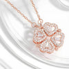 Rose Gold Plated 2-in-1 Magnetic Hearts Clover Pendant Necklace