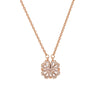 Rose Gold Plated 2-in-1 Magnetic Hearts Clover Pendant Necklace