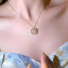 Rose Gold Plated 2-in-1 Magnetic Hearts Clover Pendant Necklace