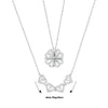 Silver Plated 2-in-1 Magnetic Hearts Clover Pendant Necklace For Women