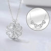 Silver Plated 2-in-1 Magnetic Hearts Clover Pendant Necklace For Women