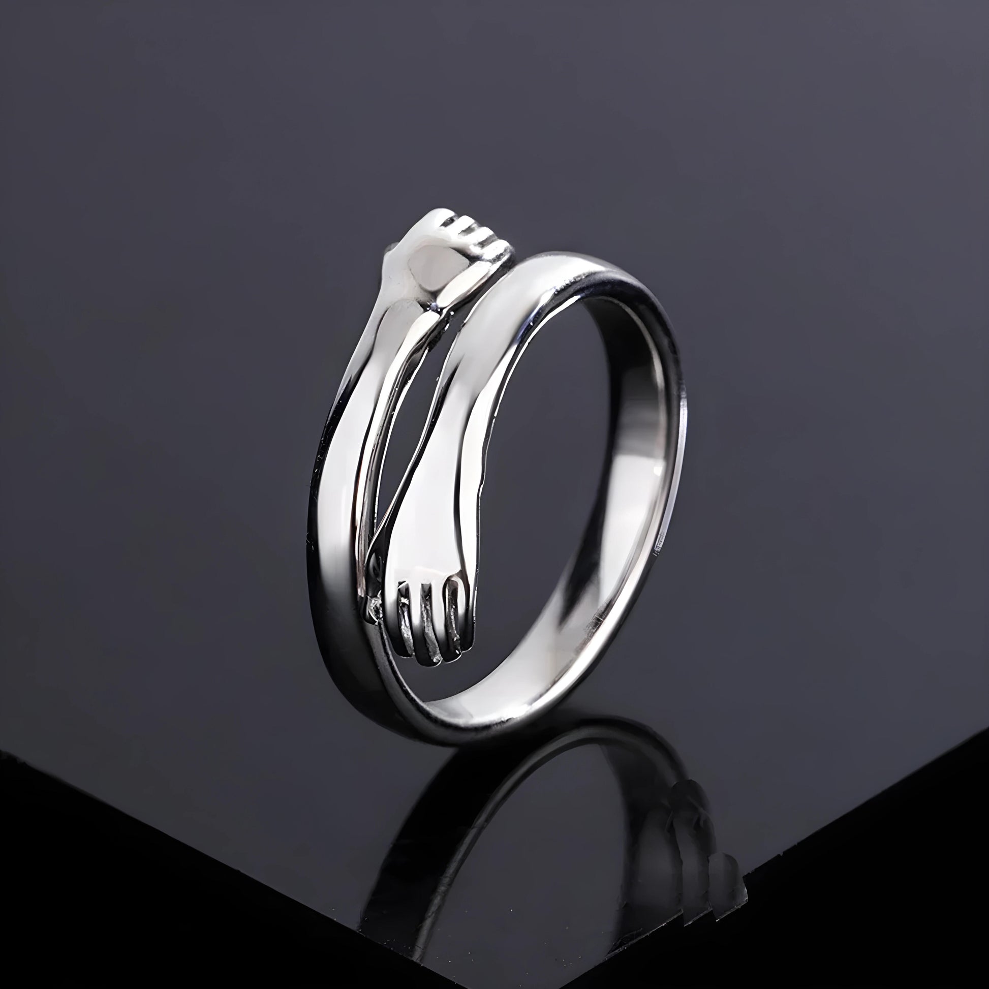 Silver Hug Promise Ring - Adjustable